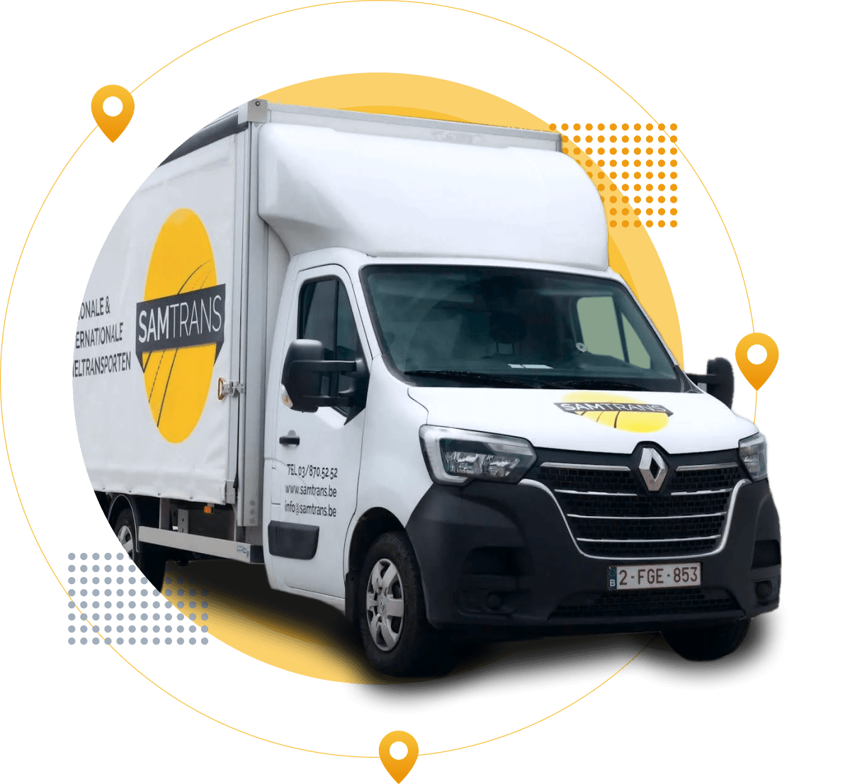 Express transport met Meubelbak van Samtrans onderweg naar zijn bestemming